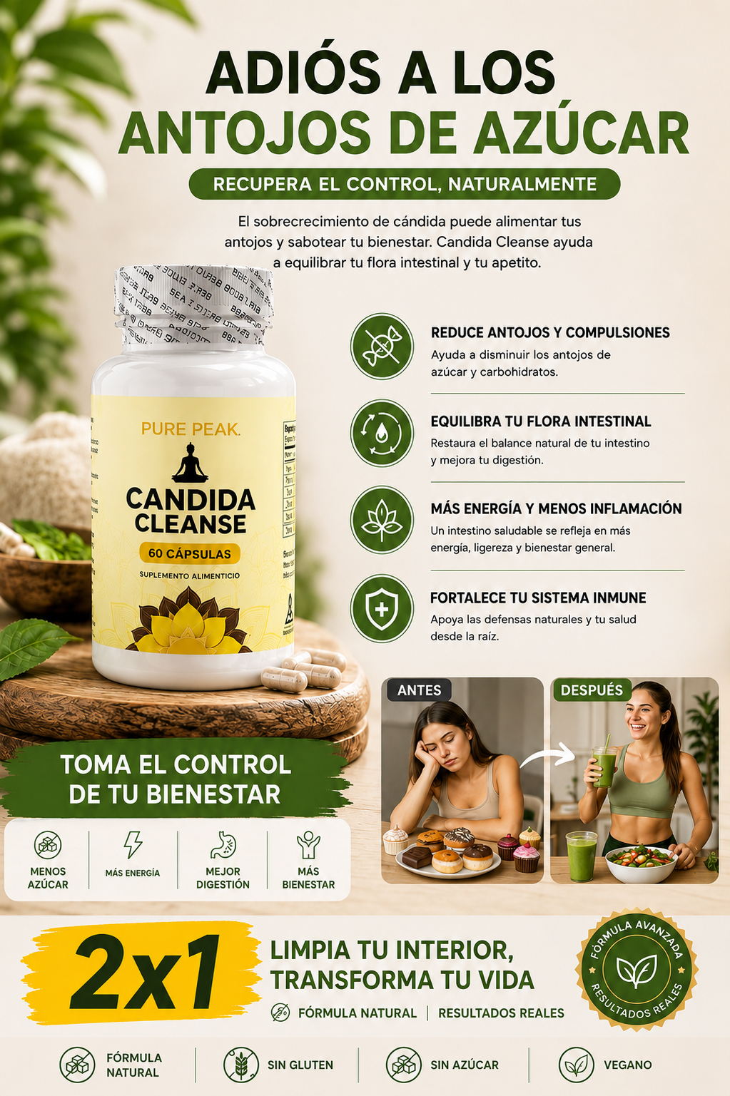 🌿 CANDIDA CLEANSE ORIGINAL - ✨Recupera tu equilibrio y vuelve a sentirte bien desde adentro✨