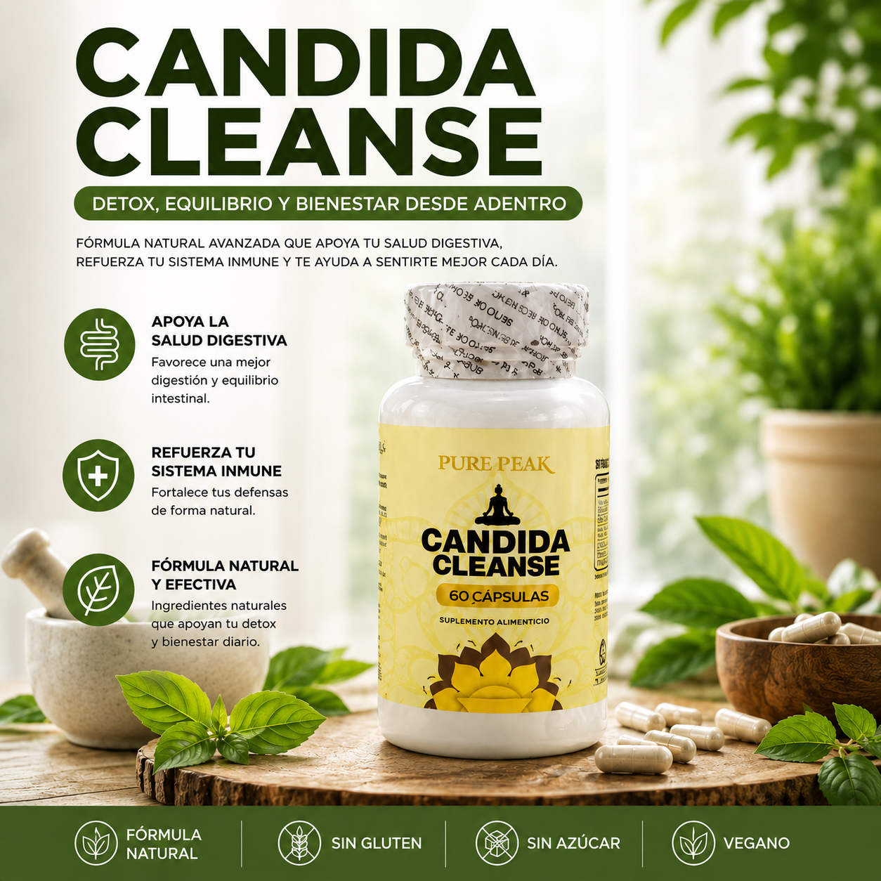 🌿 CANDIDA CLEANSE ORIGINAL - ✨Recupera tu equilibrio y vuelve a sentirte bien desde adentro✨