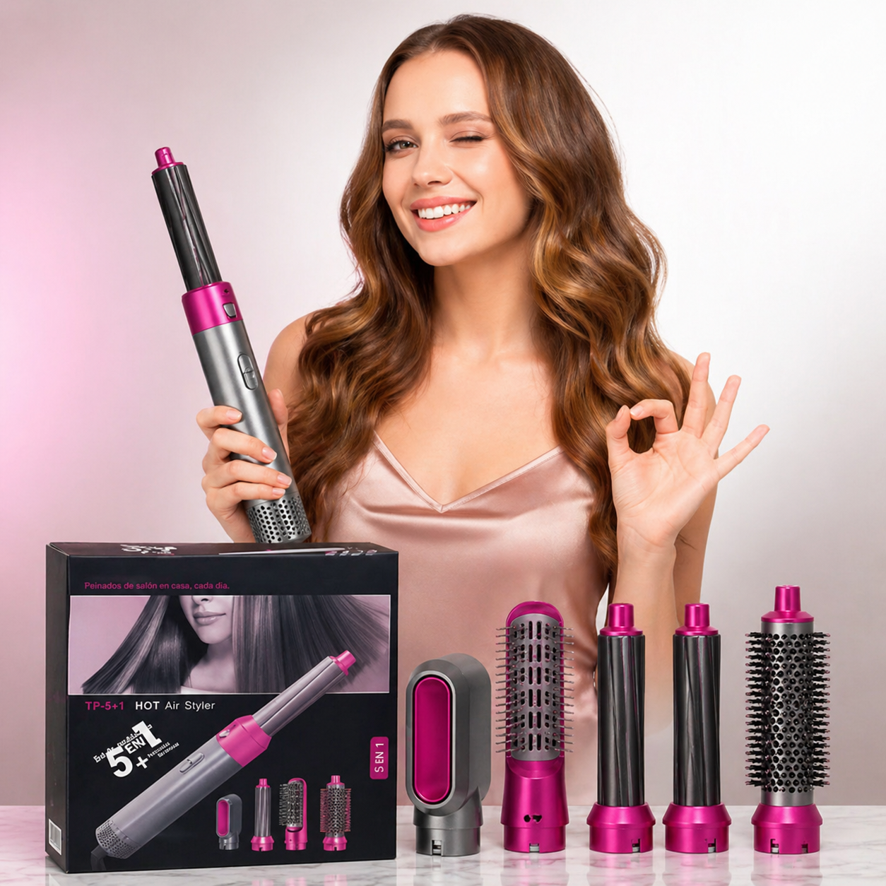 AirGlam 5X™ Secador Rizador 5 en 1