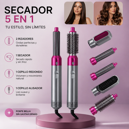 AirGlam 5X™ Secador Rizador 5 en 1