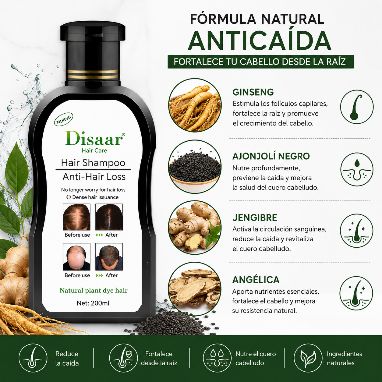 Shampoo Anticaída Hair Care Disaar · 200ml
