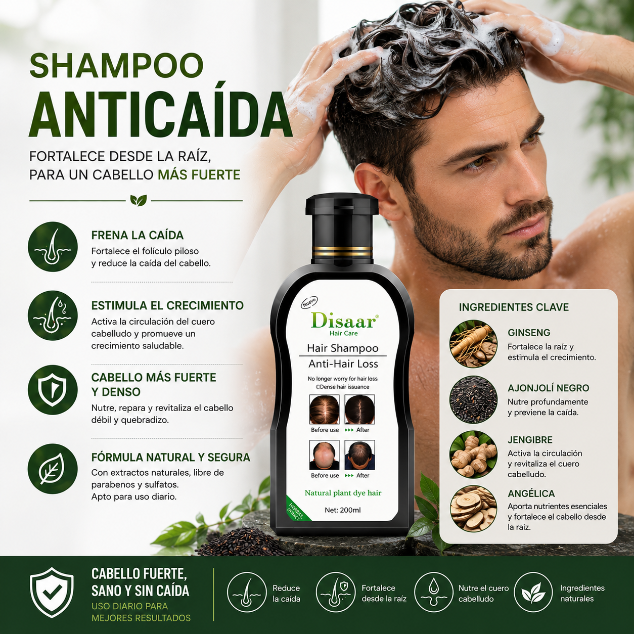Shampoo Anticaída Hair Care Disaar · 200ml